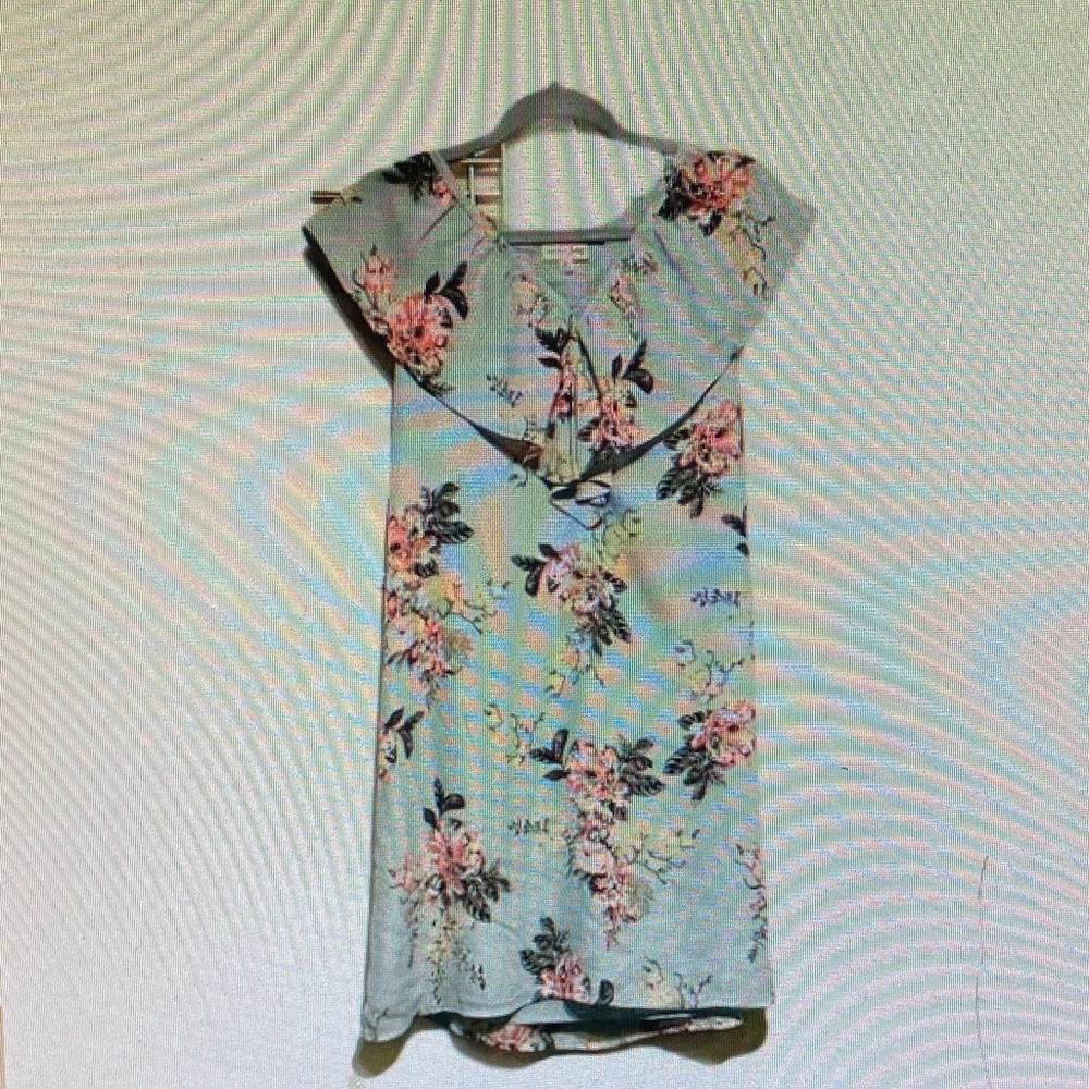 Maison Jules Floral Mint Flounce Dress